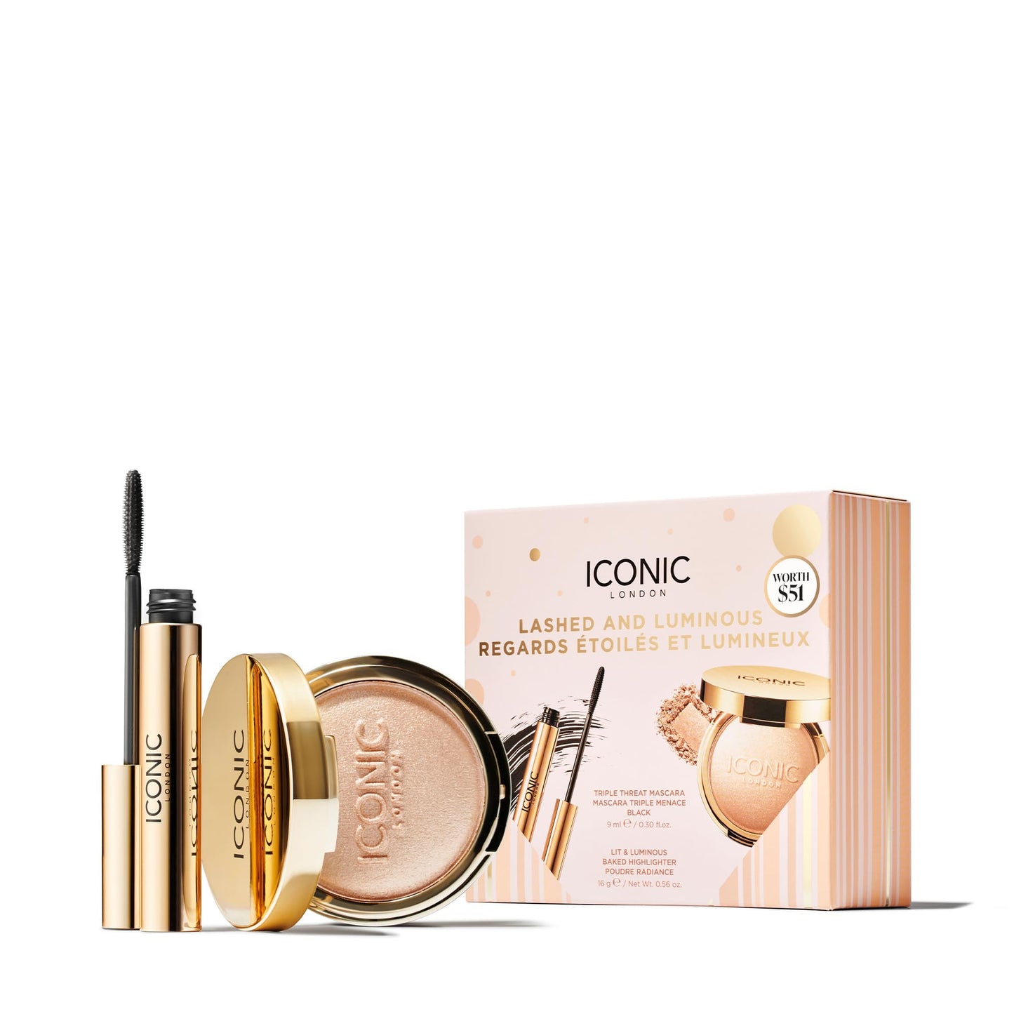 ICONIC LONDON Name a Better DUO Gift Set | Includes Triple Threat Mascara and Prep-Set-Glow Original