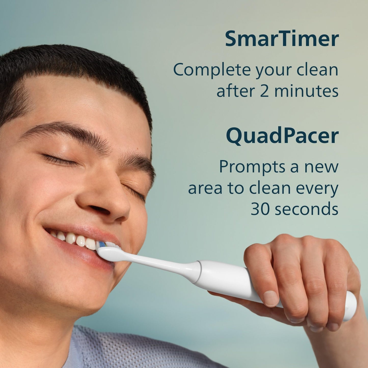 Philips Sonicare 1100 Series Electric Toothbrush - Sonic Toothbrush with Advanced Sonic Technology, EasyStart, Smartimer & Quadpacer, White, Model HX3641/02