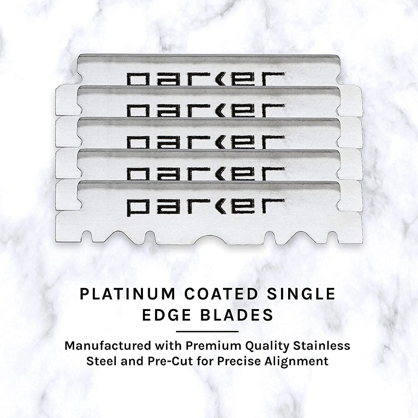 Parker Premium Platinum 1/2 Blades, 400 COUNT - For Professional Barber, Shavette and Disposable Straight Razors