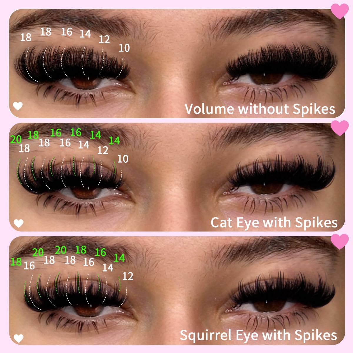 Kiromiro Lash Clusters With Spikes Fluffy Cluster Eyelash Extensions 10-18mm Volume Eyelash Clusters DIY Thick Cluster Lashes with 14-20mm Spikes Lash Clusters