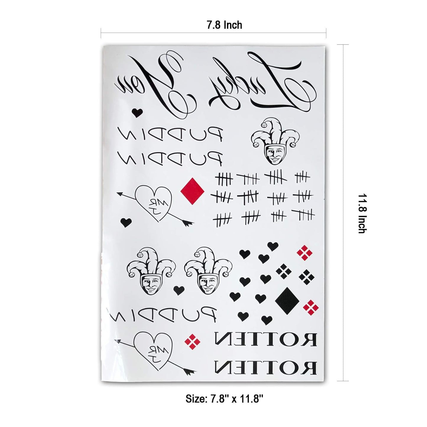 Temporary Tattoo Stickers for Women & Men | 3 Sheets for Halloween Costume & Cosplay