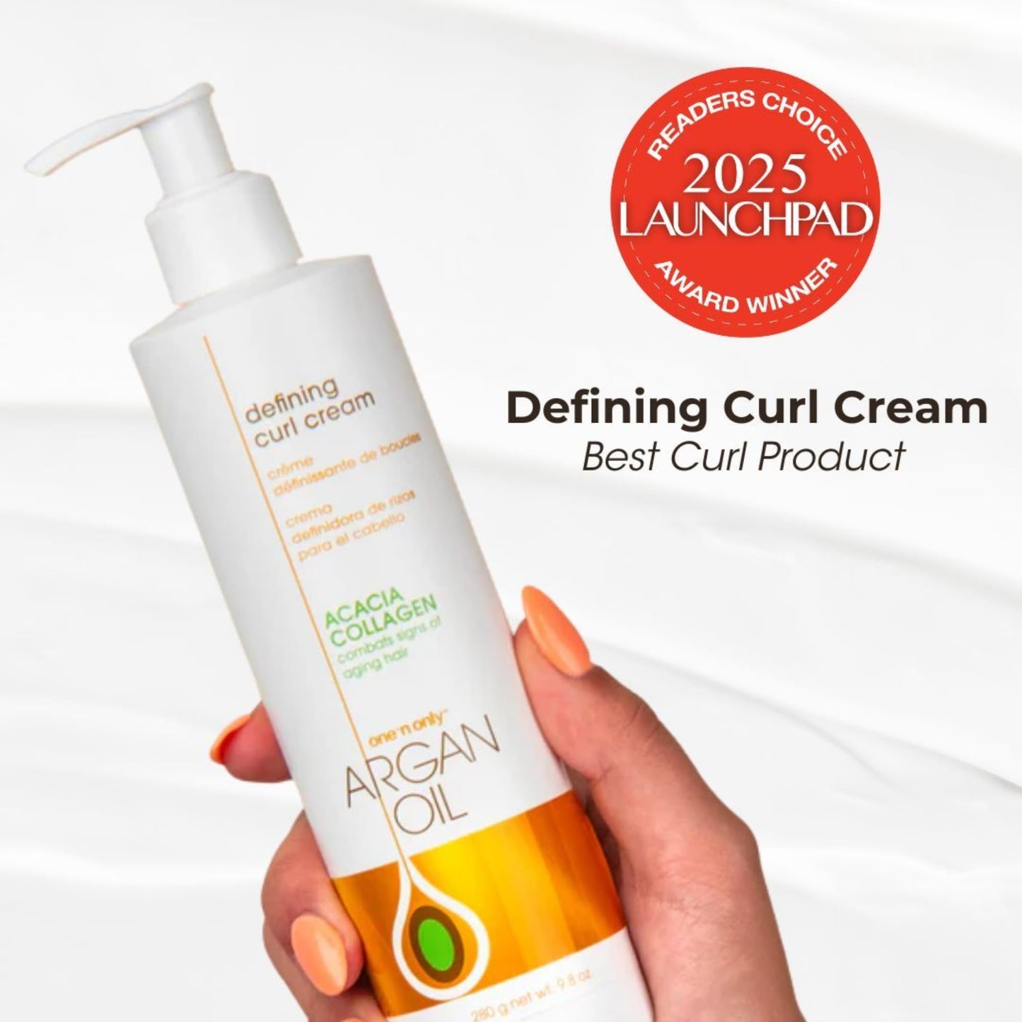 One 'N Only Defining Curl Cream with Argan Oil, Leave-in Conditioning Cream, Defines and Leaves Strong Curly Hair, Enhances Shine and Hydrates Without Sticky Residue, 9.8 Ounces (3 Pack)