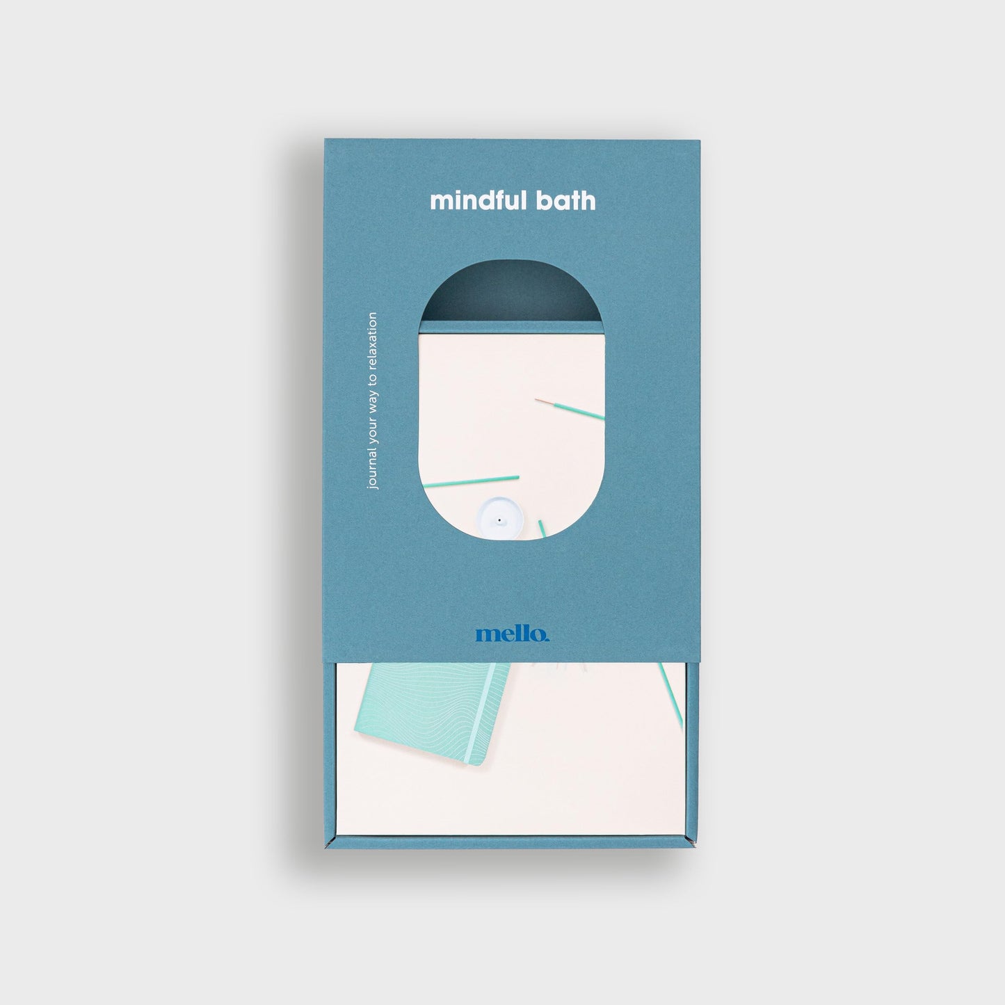 Mello Mindful Bath | Relaxation Gifts for Women & Self Care Gifts For Women | Waterproof Journal & Incense Sticks | Self Care Journal & Incense Holder | Get Well Gifts For Women & Appreciation Gifts