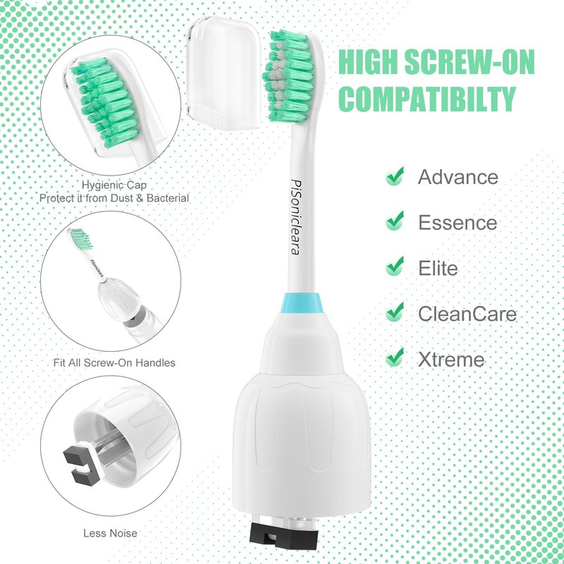 Pisonicleara Replacement Toothbrush Heads(6 Pack) Compatible with Philips Sonicare E-Series Essence CleanCare Elite Advance hx7022/66 Xtreme Brush Refill hx7001