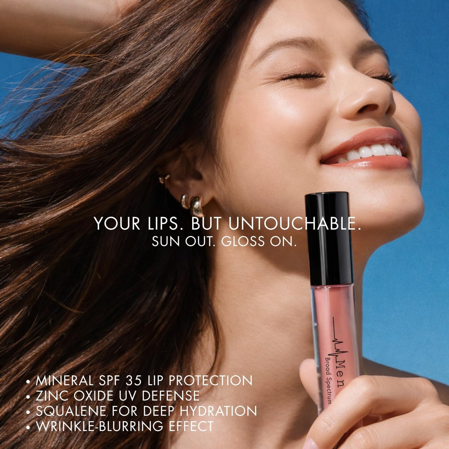 Mental Skincare Hydrating Brown Tinted Lip Gloss – Weightless Formula with Soft Luminous Finish & Smooth Color Payoff - Non-Sticky Lip gloss for Women for Long-Wear & Buildable Pigment – 0.11 Fl Oz.