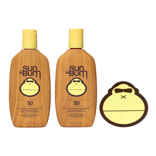 Sun Bum Original Spf 50 Sunscreen Lotion with Sonny Sticker Vegan and Hawaii 104 Act Compliant (Octinoxate & Oxybenzone Free) Broad Spectrum Moisturizing UVA/UVB Sunscreen With Vitamin E 8 oz 2 Pack