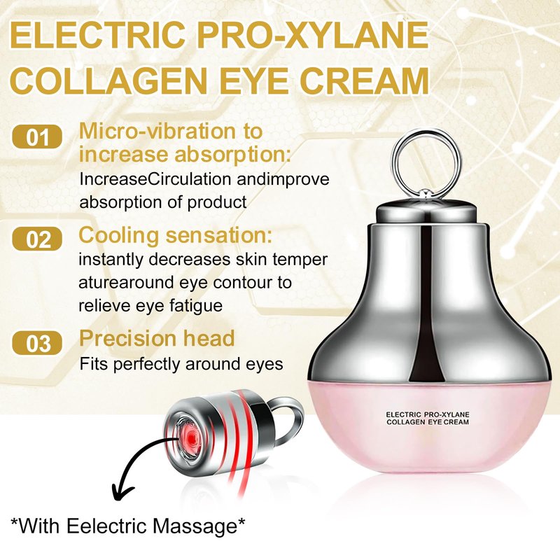 AH-8 Firming Neck Cream & Electric Massage Eye Cream Suit, Neck and Eye Tightening & Rejuvenating Set,Firming Smooth Fine Lines,Reduce Wrinkles & Deep Moisturizing Skincare,Day & Night Use(120g+50g)