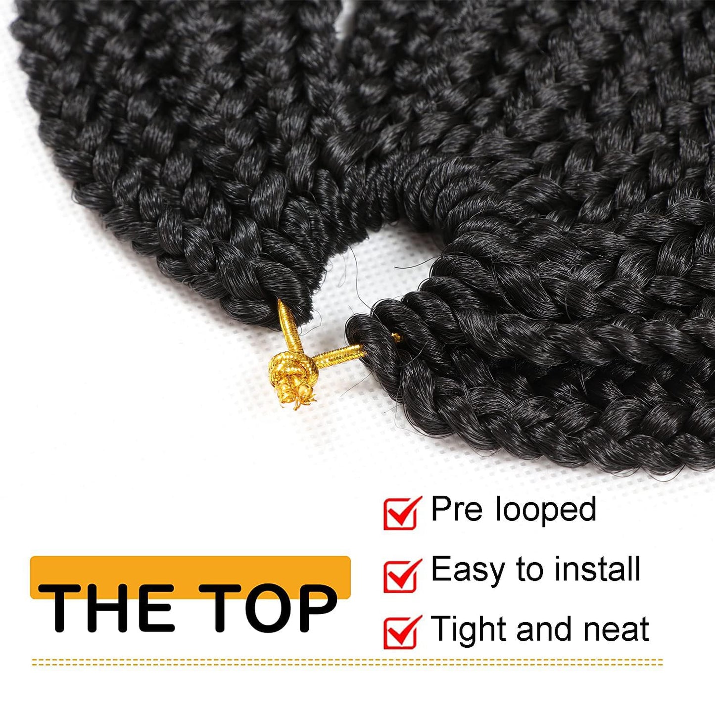 7 Packs Goddess Box Braids Crochet Hair 22 Inch Prelooped Crochet Box Braids Crochet Hair for Black Women Braiding Hair (22 Inch 7 Packs, #1B)