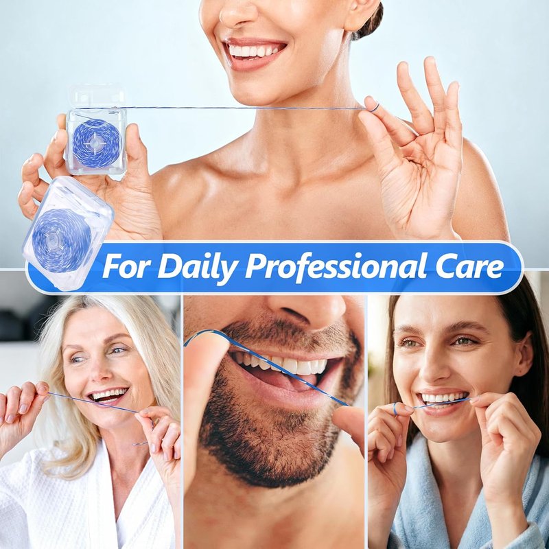 Expanding Woven Dental Floss - Waxed Mint Floss for Gentle Oral Care | 10 Spools (32.8 Yd Each)