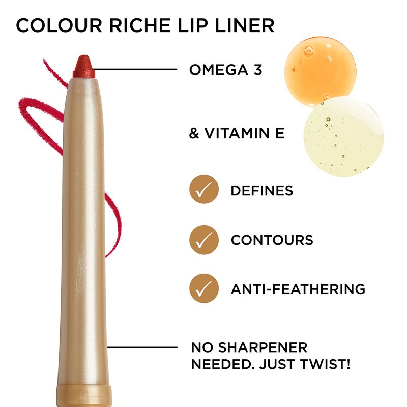L'Oréal Paris Colour Riche Lip Liner, Truly Burgundy, 0.007 oz.