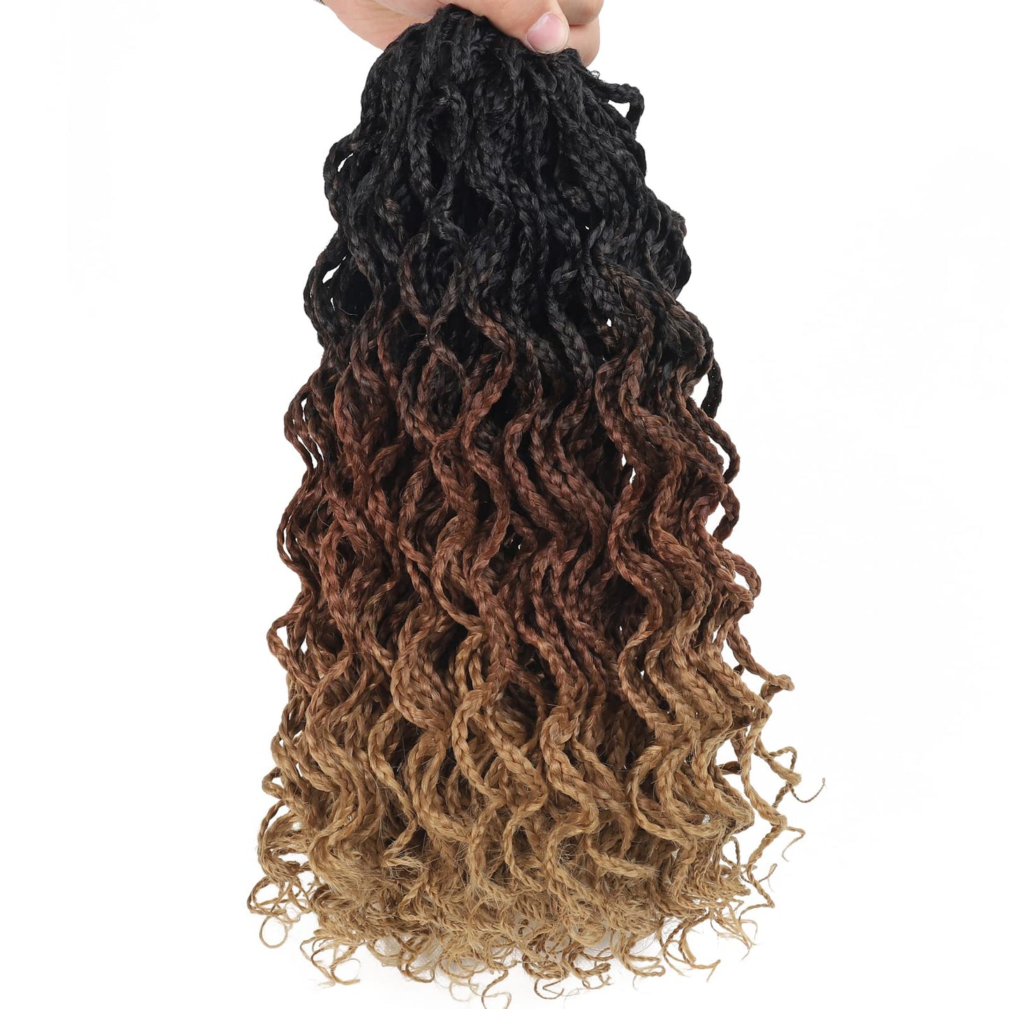 Goddess Box Braids Crochet Hair Curly Box Braid Pre Looped Crochet Hair