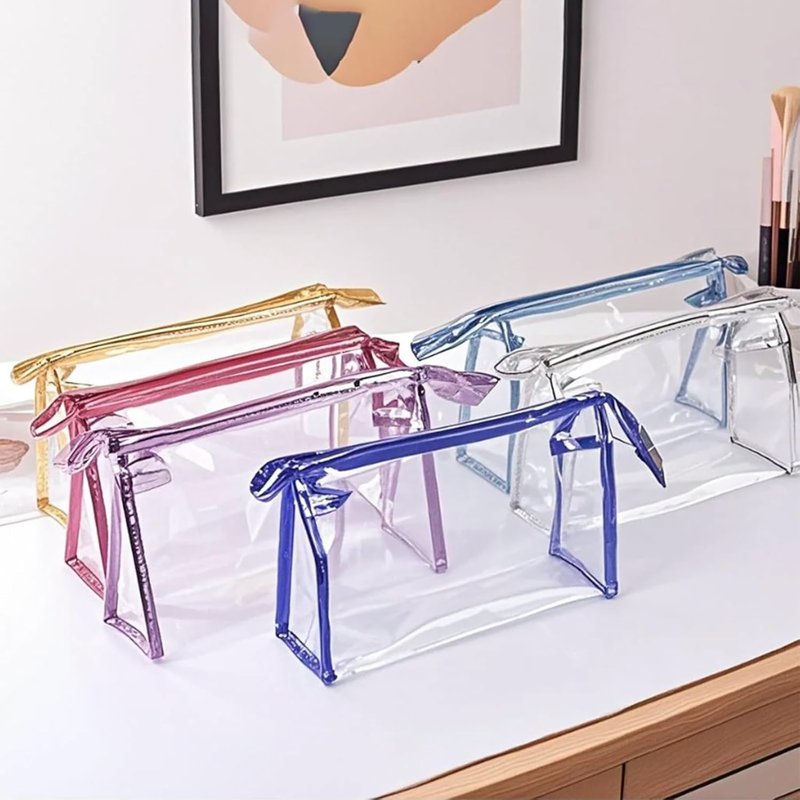 Portable Clear Makeup Bags - 24 Pcs Transparent Waterproof Toiletry Set | Travel Cosmetic Pouches & Pencil Cases