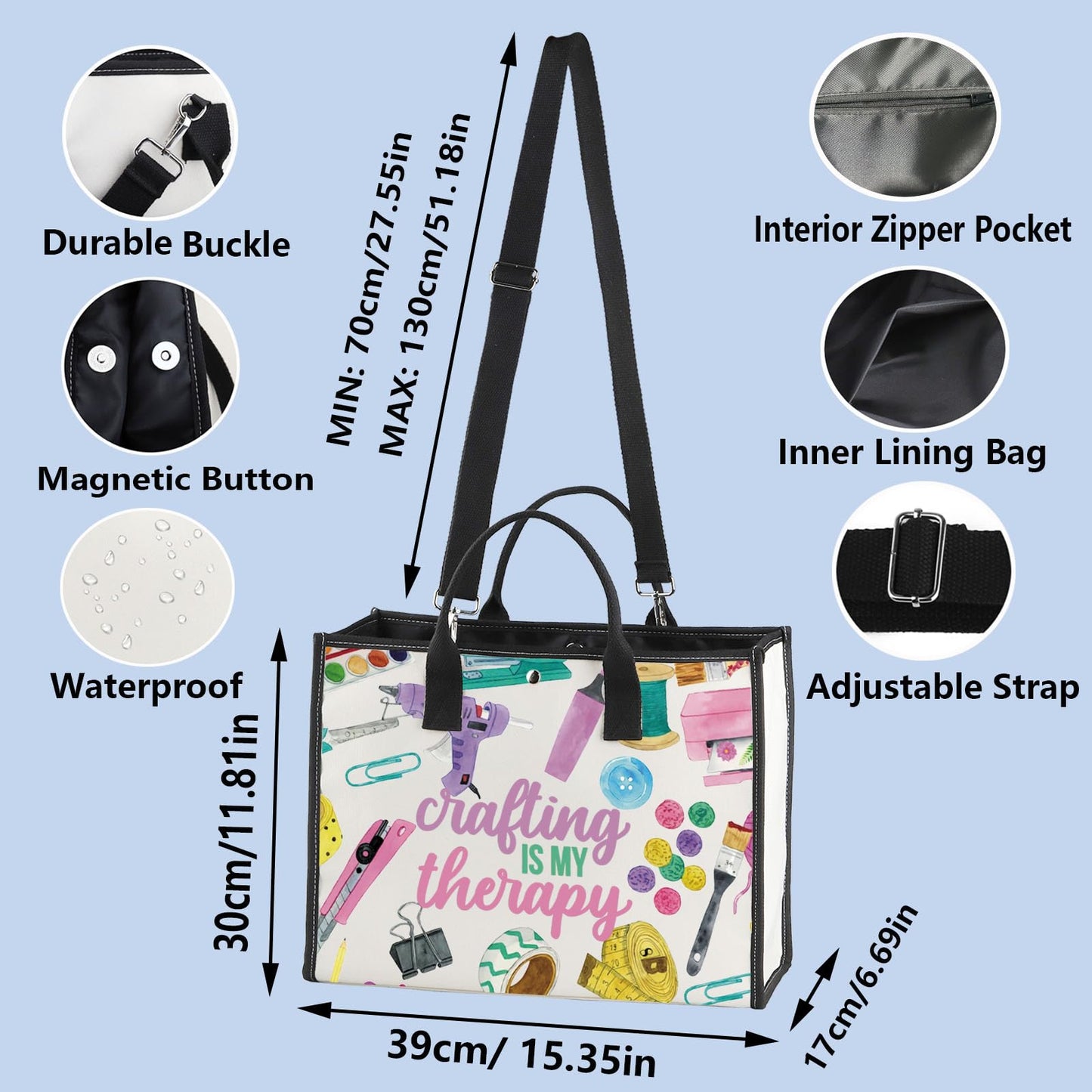 WZMPA Crafting Survival Kit Crafter Gifts Crafting Is My Therap Scrapbooking Makeup Zipper Pouch Bag Crafting Merchandise (crafting therapy-TB)