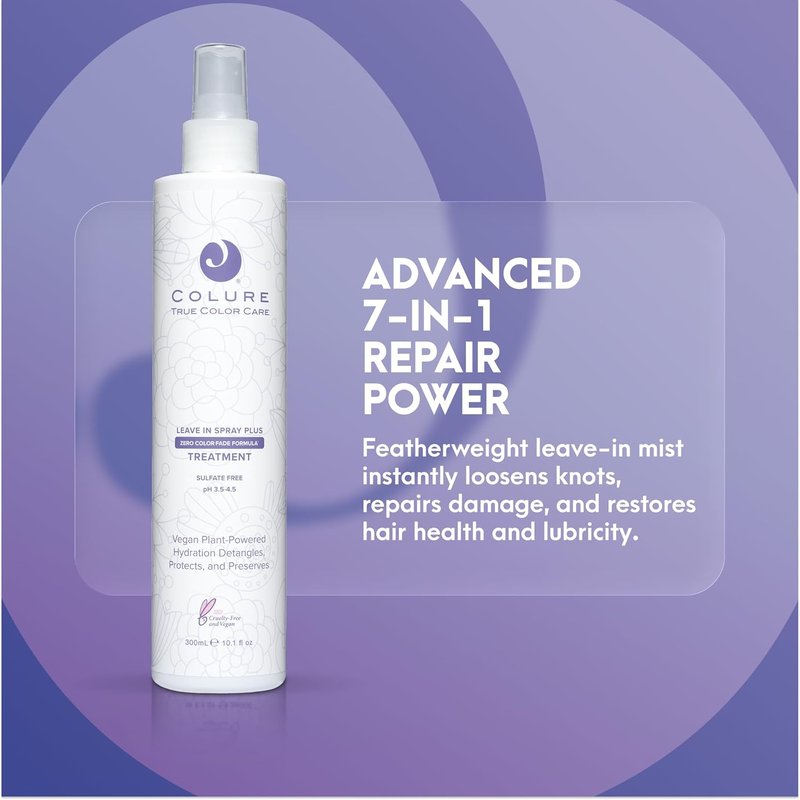 COLURE Leave-In Spray Plus - pH Balancing Detangler & Color Protection Primer | 10 Fl Oz