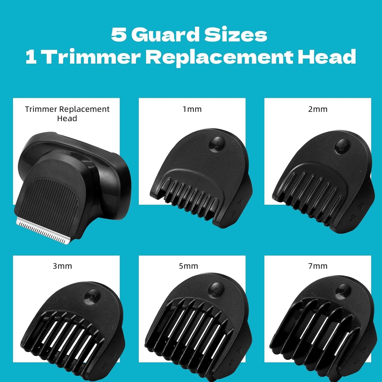 Beard Trimmer Attachment - Compatible With Braun Series 5, 6, 7 | Replacement Guide Combs 1-7mm