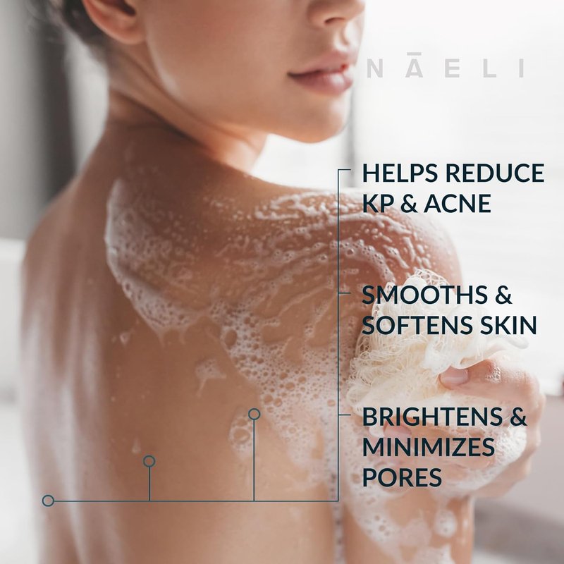 NAELI Exfoliating Body Wash - Salicylic & Glycolic Acid for Keratosis Pilaris | 6 oz Hydrating Acne Treatment