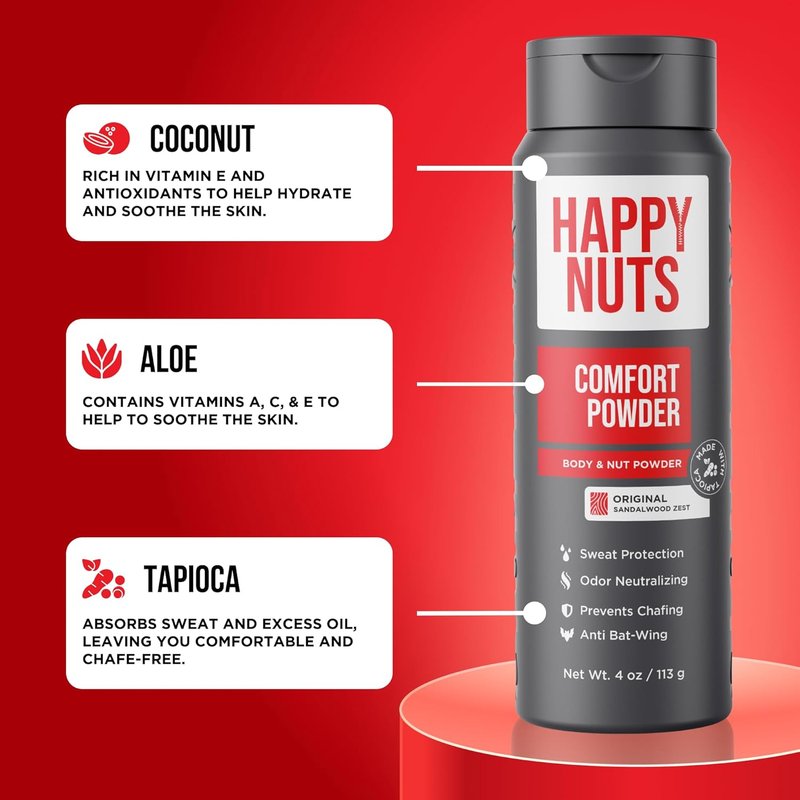 Comfort Powder Deodorant for Men - Anti-Chafing, Sweat & Odor Control | Aluminum-Free, 4 oz (Original Scent)