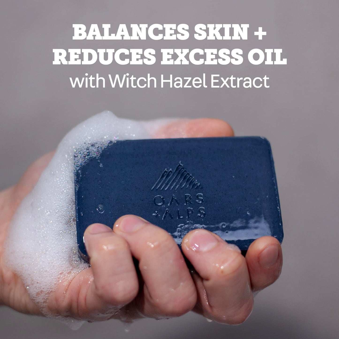 Oars + Alps Exfoliating & Moisturizing Bar Soap for Men, Deep Cleaning Soap, Clean Ingredients, All Skin Types, Blue Charcoal, 1pk
