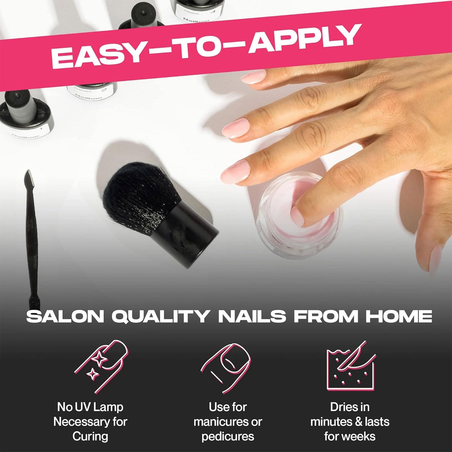Nailboo Dip Powder for Nails – Clear Nail Dipping Powder, Custom Made with Highly Pigmented Ultra-Fine Formula, No UV Light Needed, DIY Nails at Home for Beginners or Pros, 0.5 oz