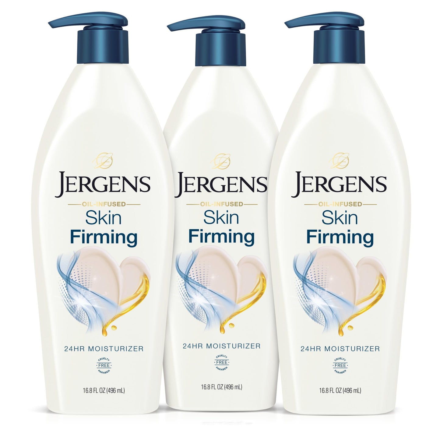 Jergens Skin Firming Body Lotion with Collagen & Elastin, 16.8 fl oz, 3pk