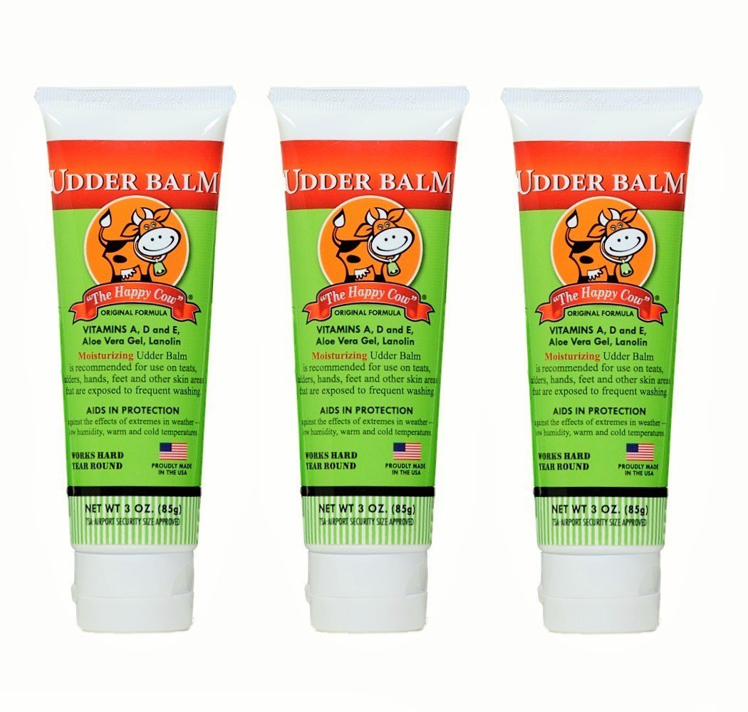 Happy Cow Udder Balm - Moisturizing Formula for Dry Skin | 3 oz.