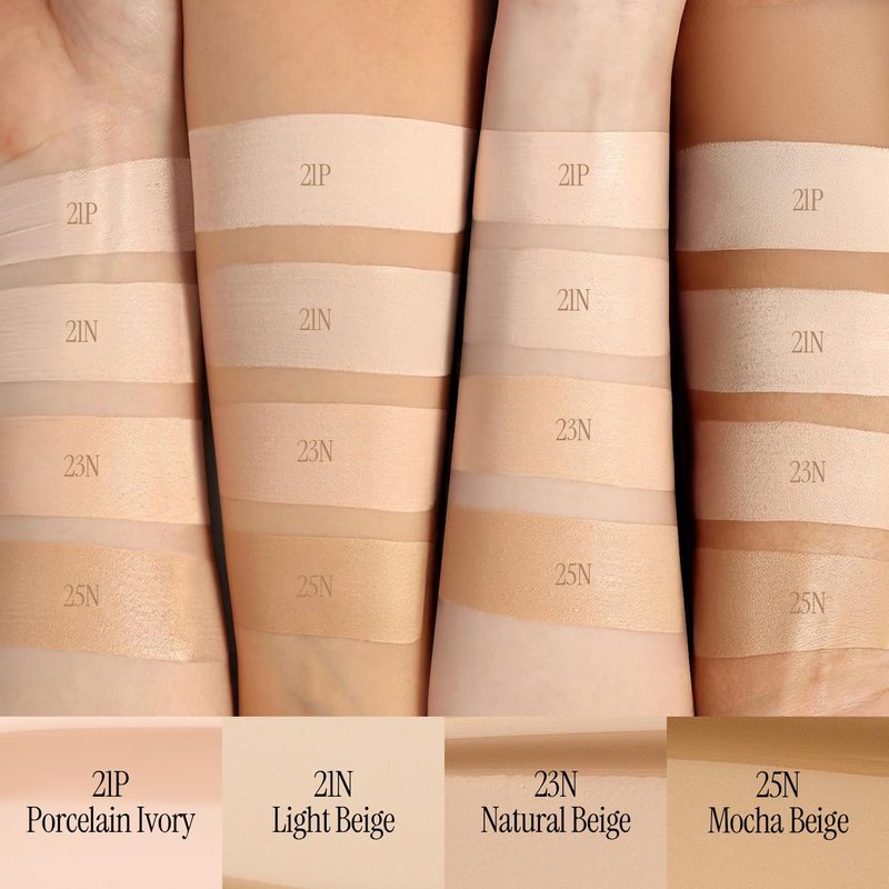 LOVB LOVB Natural Cover Glow Cushion Foundation | Satin Radiant Finish | Korean Foundation Makeup | Long-Lasting Natural Coverage | for All Skin Types 0.42 oz. (23N Natural Beige)