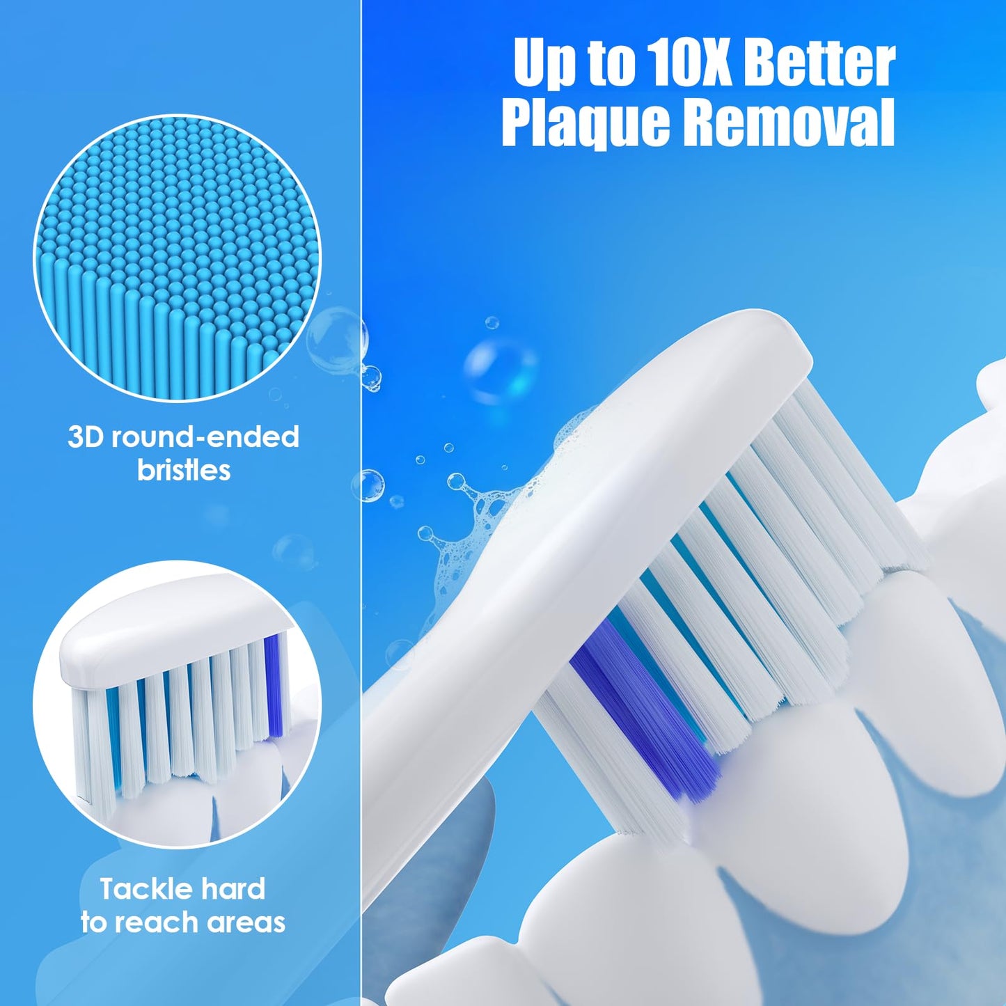 Replacement Toothbrush Heads,Compatible with Philips Sonicare Click-on Electric Toothbrush Handles,8 Pack Replacement Heads for Philips Sonicare C1 C2 G2 5100 6100 Brush