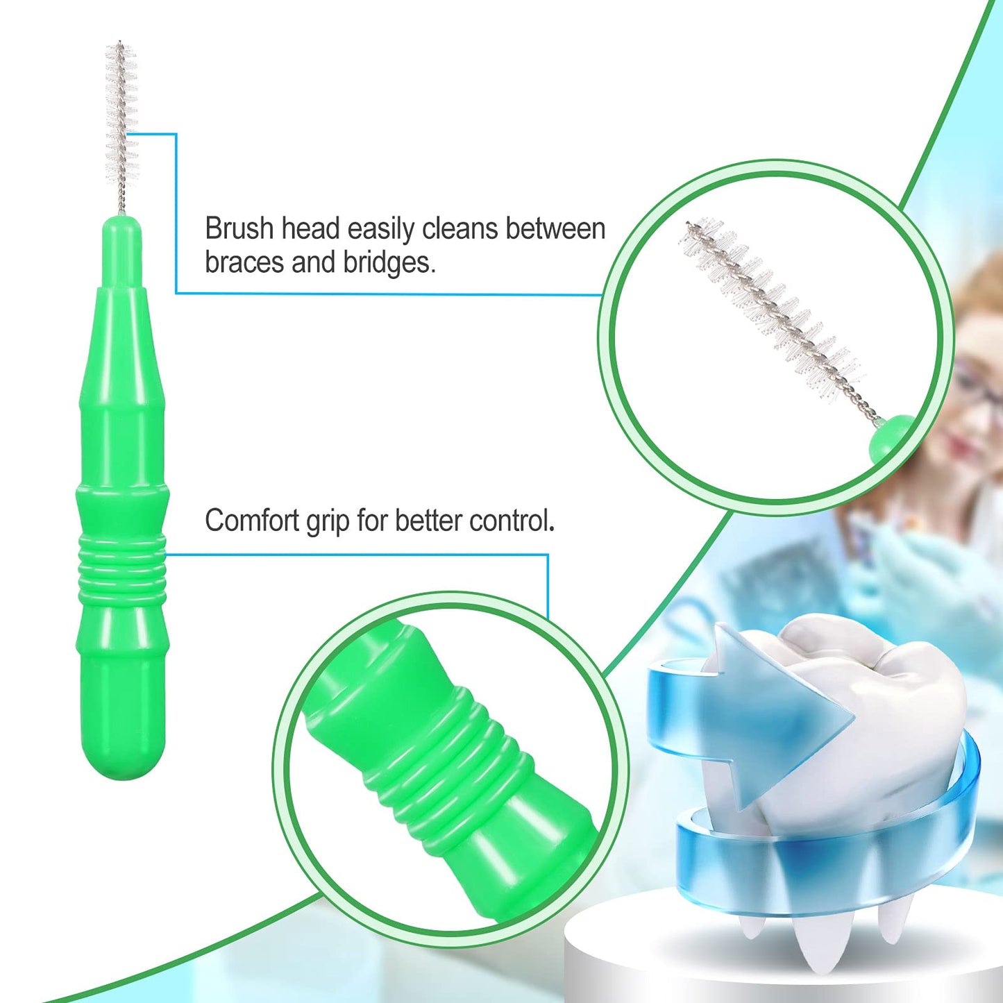 Patelai 350 Pieces Interdental Brush Tooth Floss Tooth Cleaning Tool Toothpick Dental Flossing Head Oral Flosser Refill Dental Flosser Toothpick Cleaners