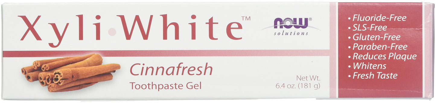Now Foods Xyliwhite Cinnafresh Toothpaste Gel 6.4 Ounces (Pack of 4)