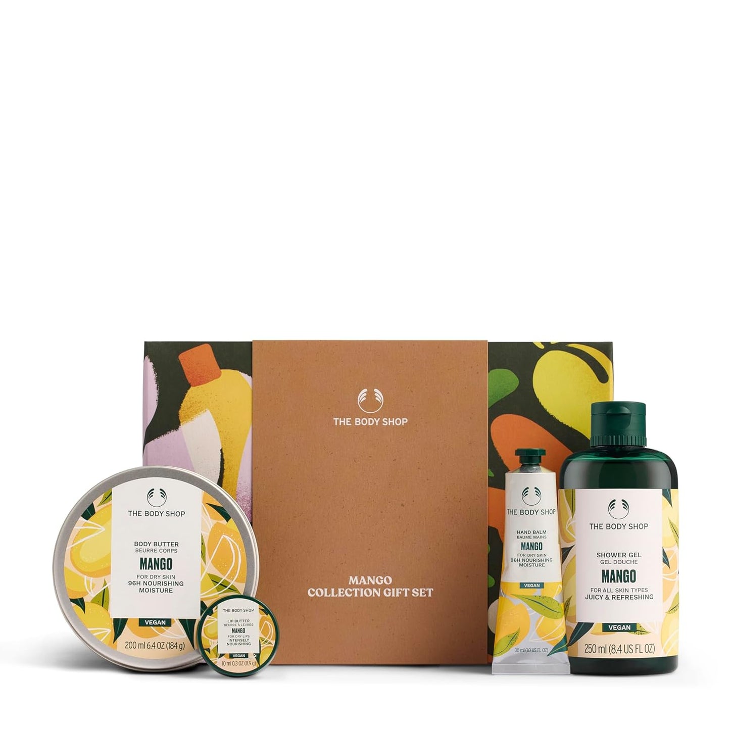 Mango Collection Gift Set - 4-Piece Vegan Body Care Set with Shower Gel, Body Butter & Lip Balm