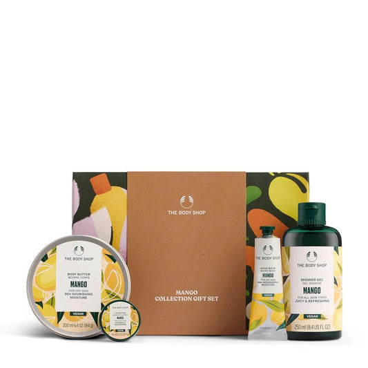Mango Collection Gift Set - 4-Piece Vegan Body Care Set with Shower Gel, Body Butter & Lip Balm