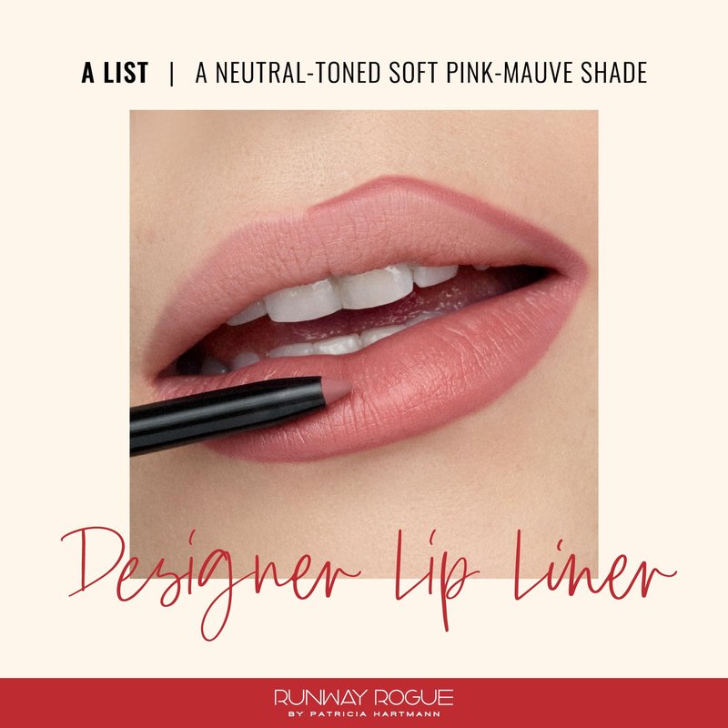Runway Rogue Designer Liner Lip Pencil, Matte Soft Mocha Lip Liner Pencil and Lip Liner Sharpener, ‘Trendsetter’