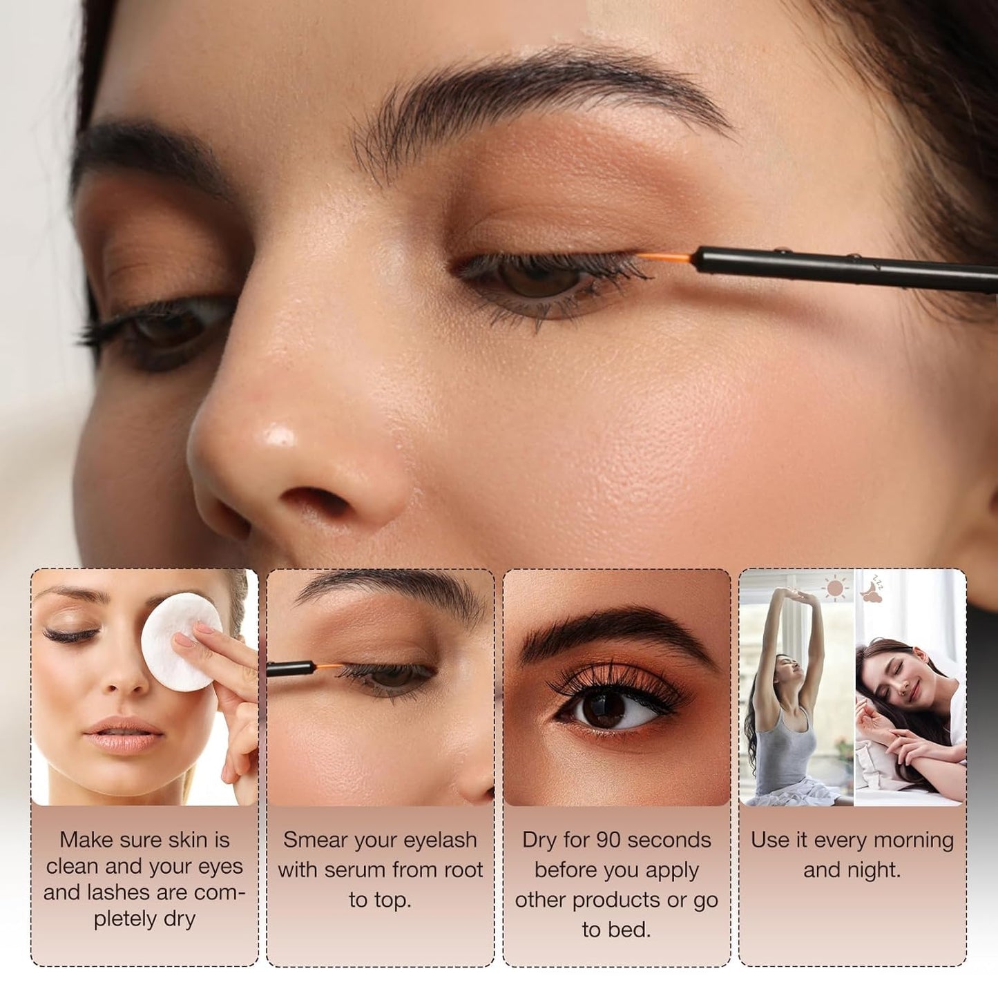 Lash Serum for Eyelash Growth - Advanced Eyelash Growth Serum for Longer, Thicker & Fuller Lashes - Nourishing Vegan Formula, Cruelty-Free for Sensitive Eyes (5ml)
