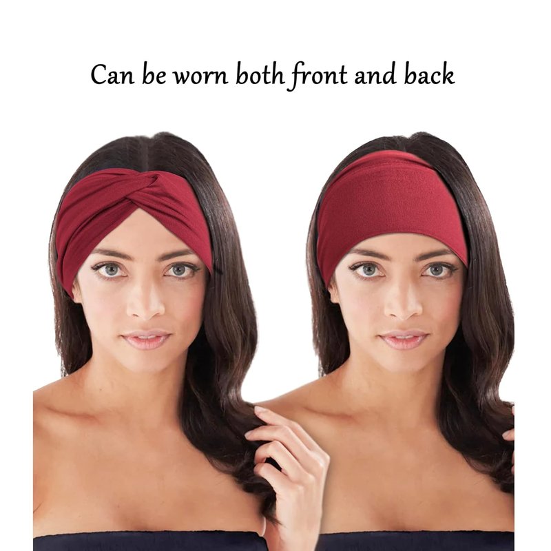 Wide African Hair Wrap Headbands - 10 PCS Turban Style for Women | Extra Stretch & Non-Slip Design