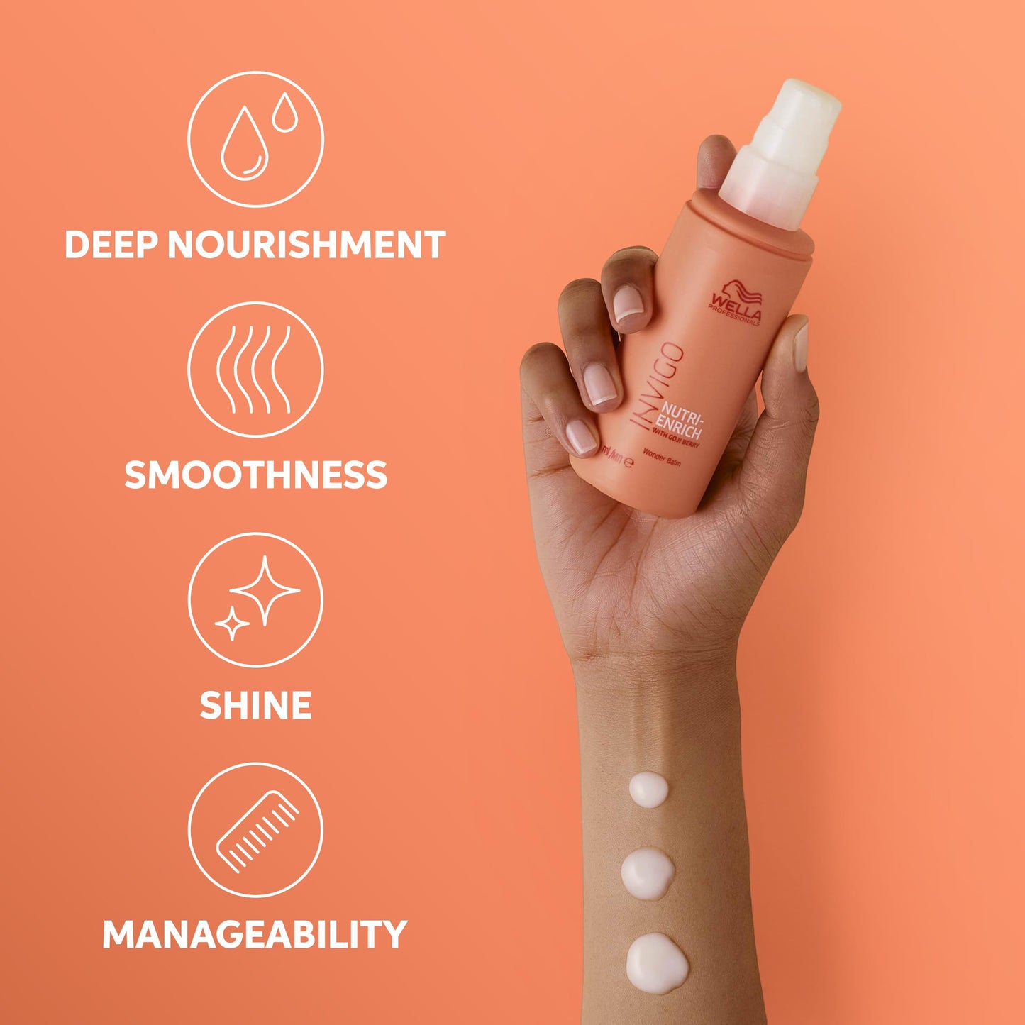 Wella Professionals Nutri-Enrich Leave-in Wonder Balm with Goji Berry | For Dry or Stressed Hair | Deep Nourishment, Smoothness & Manageability | 5.07 Fl Oz