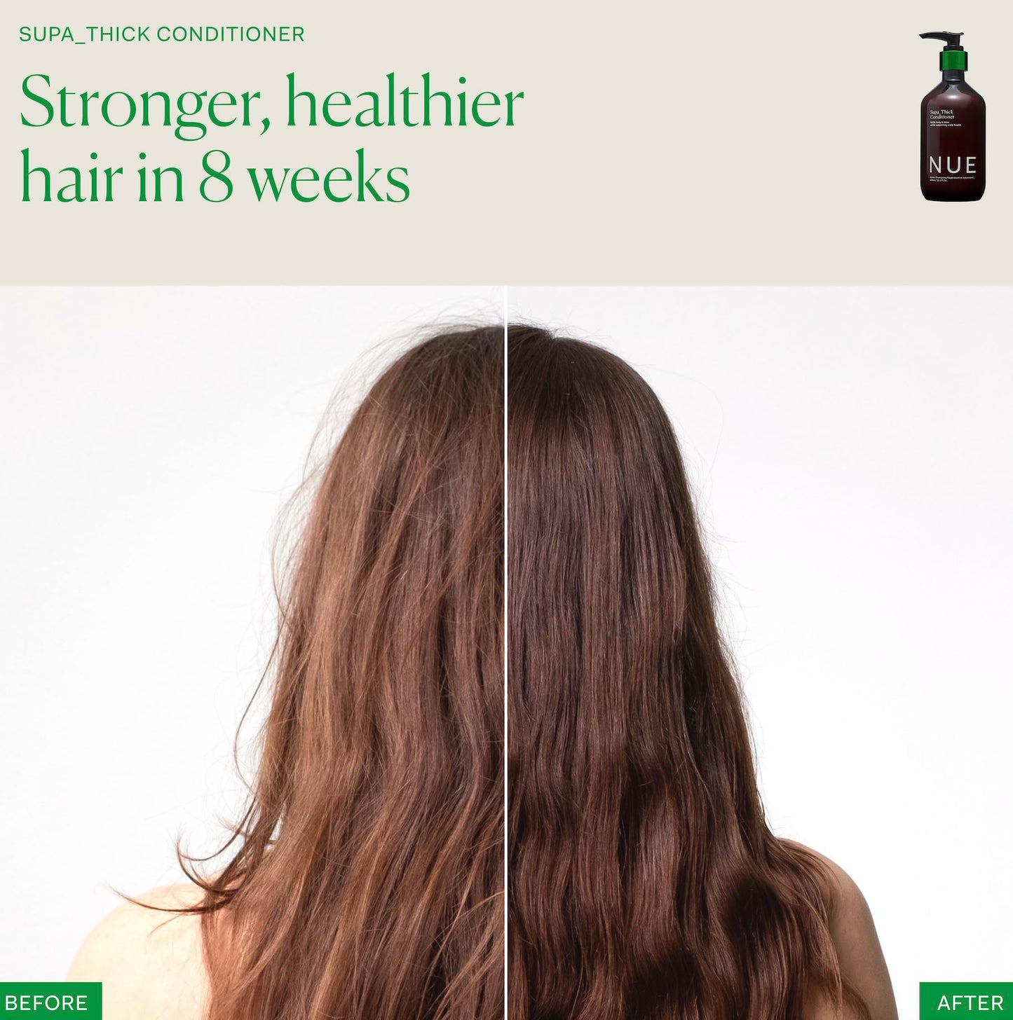 The Nue Co. Supa Thick Conditioner - Hydrating Hair Growth Conditioner for All Hair Types - Strengthens Roots & Improves Scalp Health - Vegan & Sulfate Free Formula - Nourishing Hair Care | 8.45 fl oz