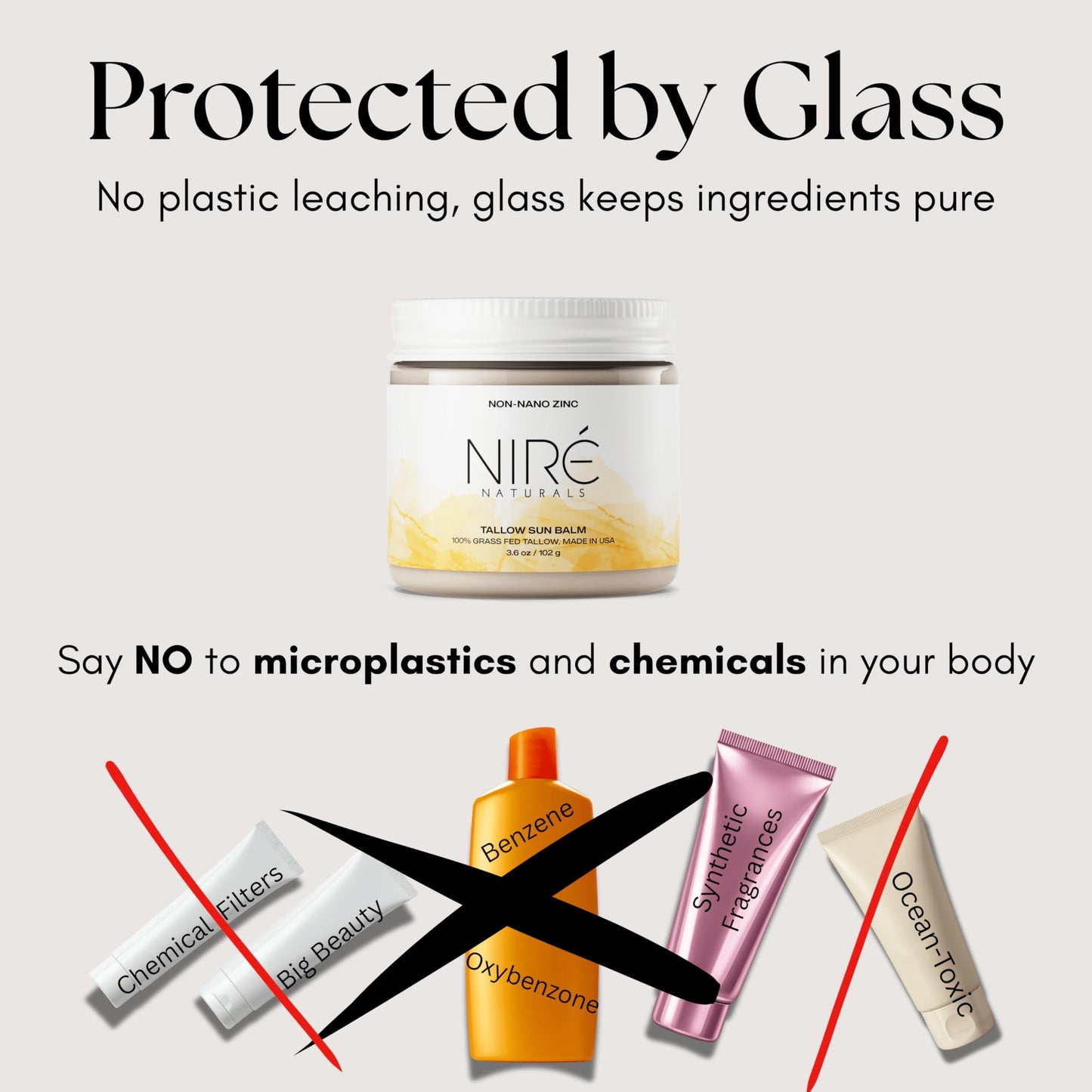 Tinted Mineral Sun Balm for Face. Chemical Filter-Free, Beef Tallow Non-Nano Zinc Formula, Made in USA, Non Toxic Ingredients
