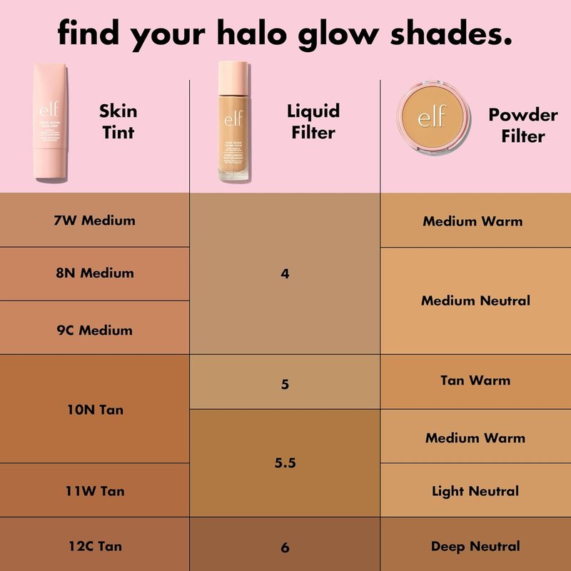 e.l.f. Halo Glow Skin Tint SPF 50 - Tinted Moisturizer for Light Buildable Coverage | Natural Glow, Vegan, 11 Tan Warm