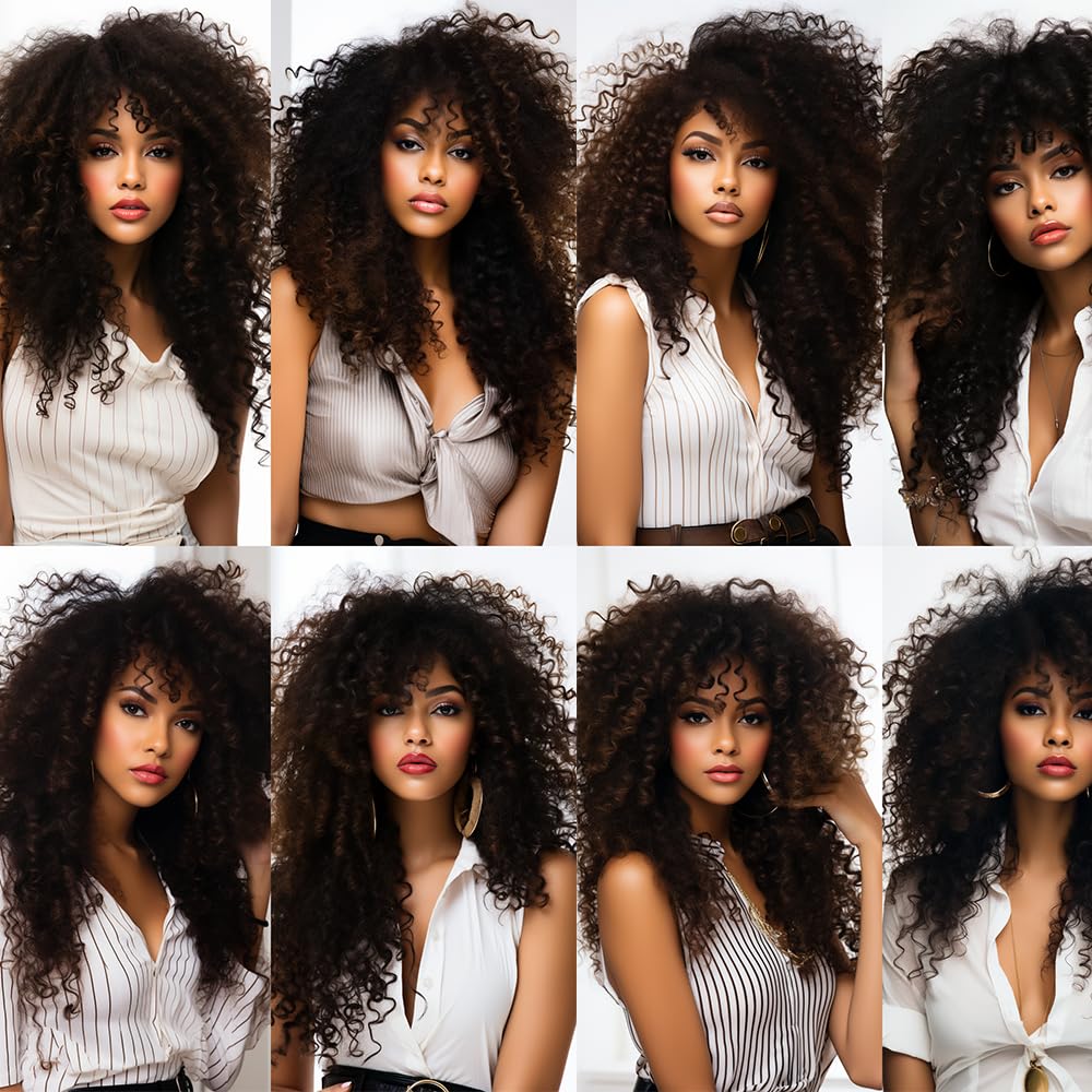 Curly Wave Bundles Human Hair Raw Kinky-Curly Human Hair Bundles 14 14 14 Inch Natural Black Ultra Soft No Tangle Afro Raw Remy Hair Extensions