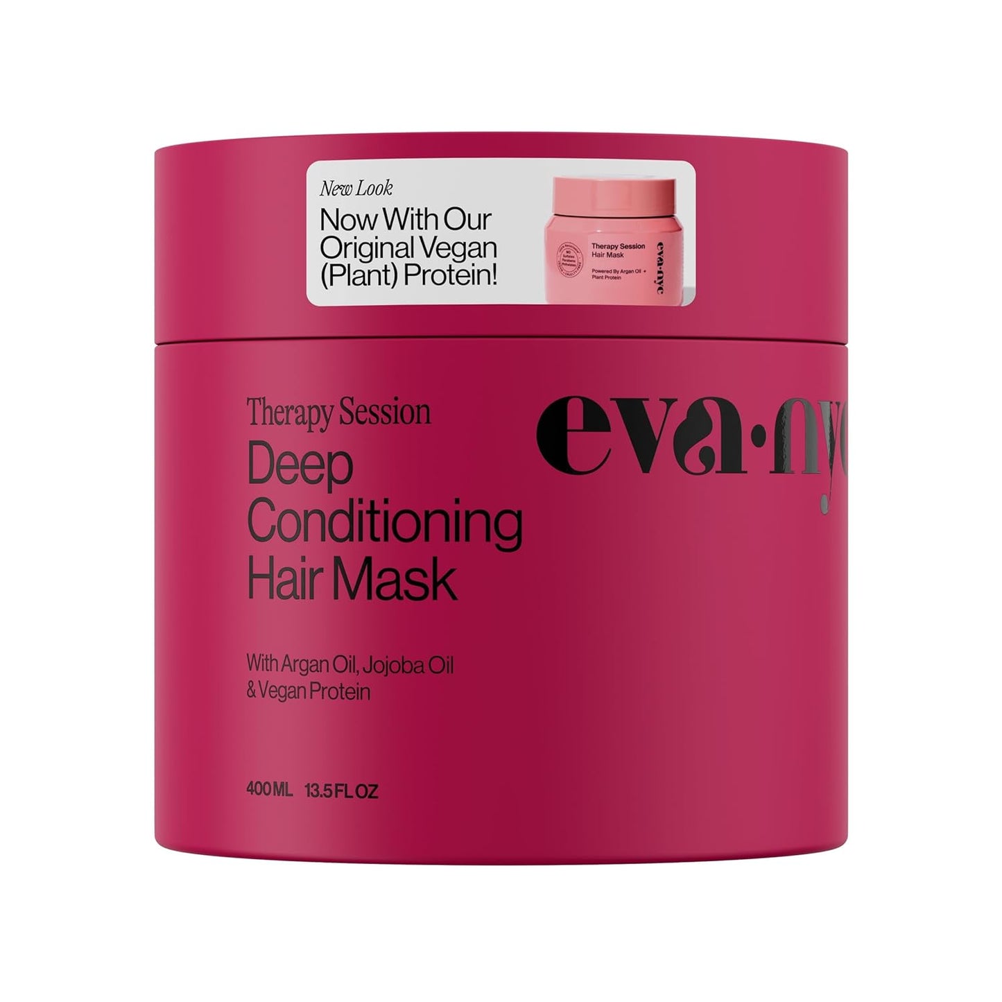 Eva NYC Therapy Session Deep Conditioning Hair Mask - Vegan Protein & Jojoba Oil for Hydration & Repair | 13.5 fl oz