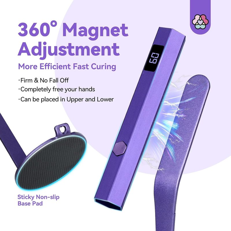 Handheld UV Nail Light - 2-in-1 Fast Curing & Nail Stamper | Wireless Magnetic LED with LCD Display