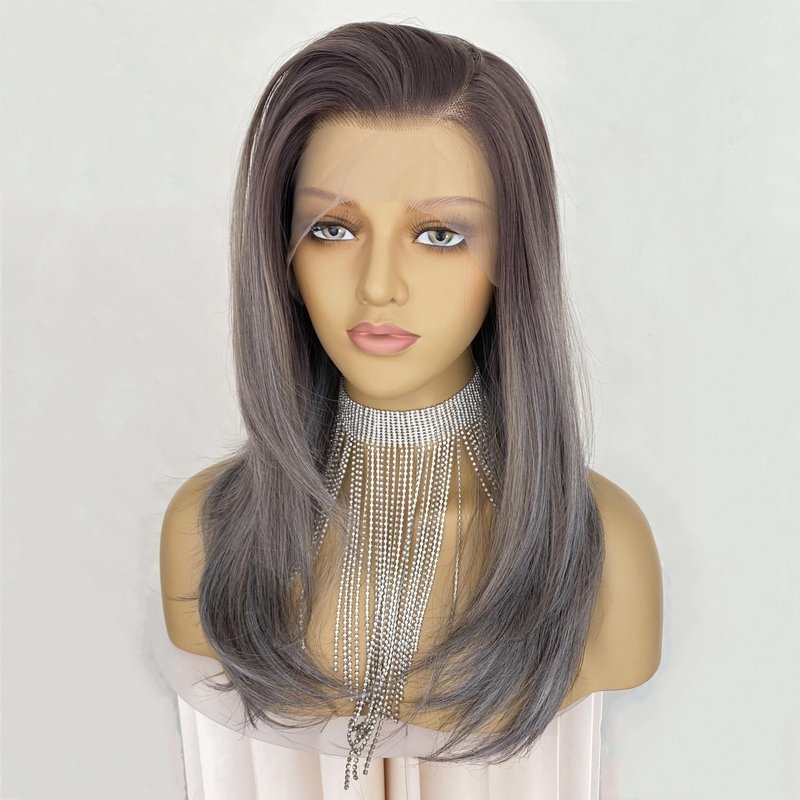CIMITIKI Highlight Ash Blonde with Brown Colored 13x4 Lace Front Wig Ready to Wear HD Glueless 18Inch Body Wave Pre plucked Natural Hairline for Women