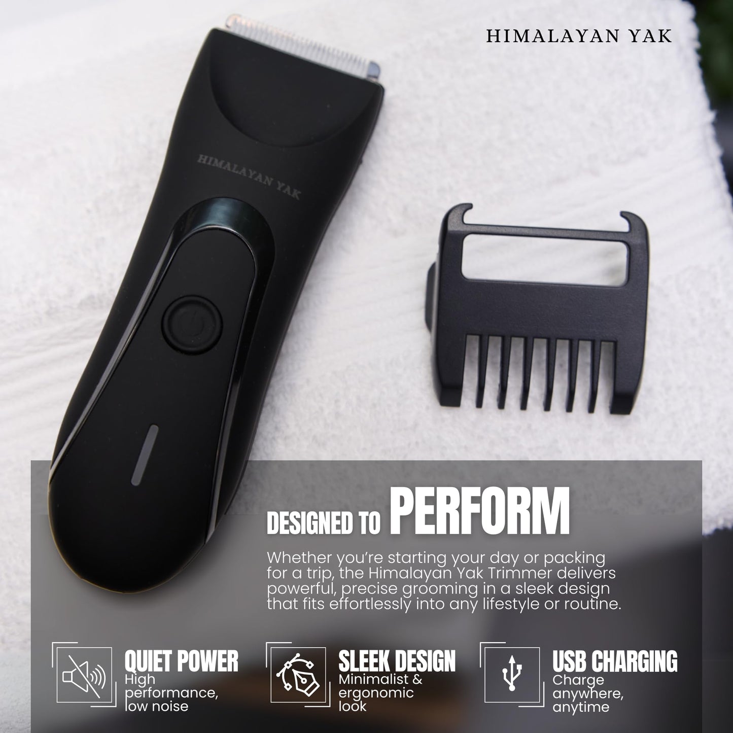 HIMALAYAN YAK Dual-Head Electric Body Hair Trimmer for Men & Women, Waterproof Groin & Bikini Shaver, Wet/Dry Groomer with Replaceable Ceramic Blades,USB Recharge Dock, Hygiene Razor for Full-Body Use