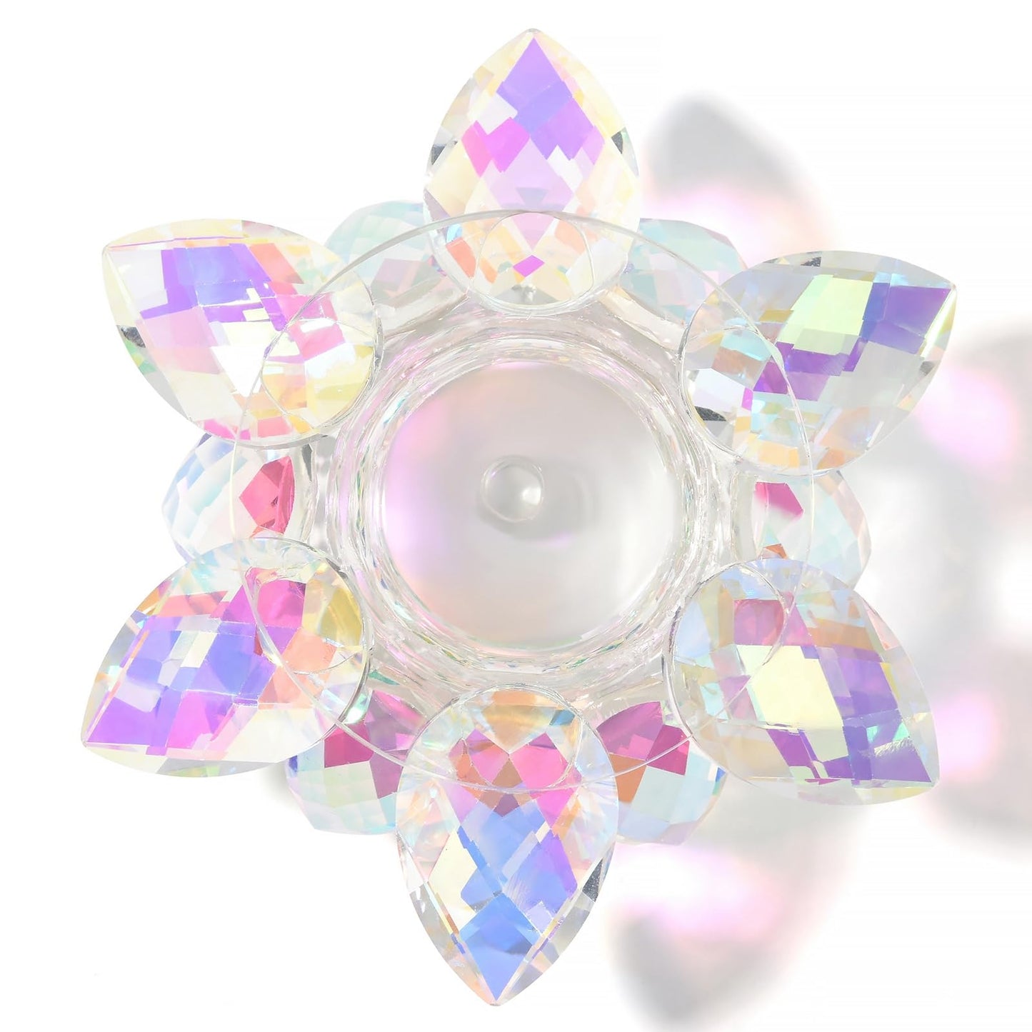 KADS Nail Art Dappen Dish with Lid Lotus Flower Shape Crystal Nail Dish Nail Art Liquid Powder Dish Bowl for Nail Art Manicure Care Tools Colorful