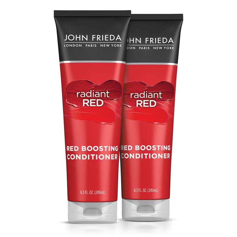 John Frieda Radiant Red, Color Boosting Conditioner, Hydrates and Enhances Red Tones with Pomegranate Extract and Vitamin E for Natural or Color-Treated Hair, 8.3 Oz, Pack of 2