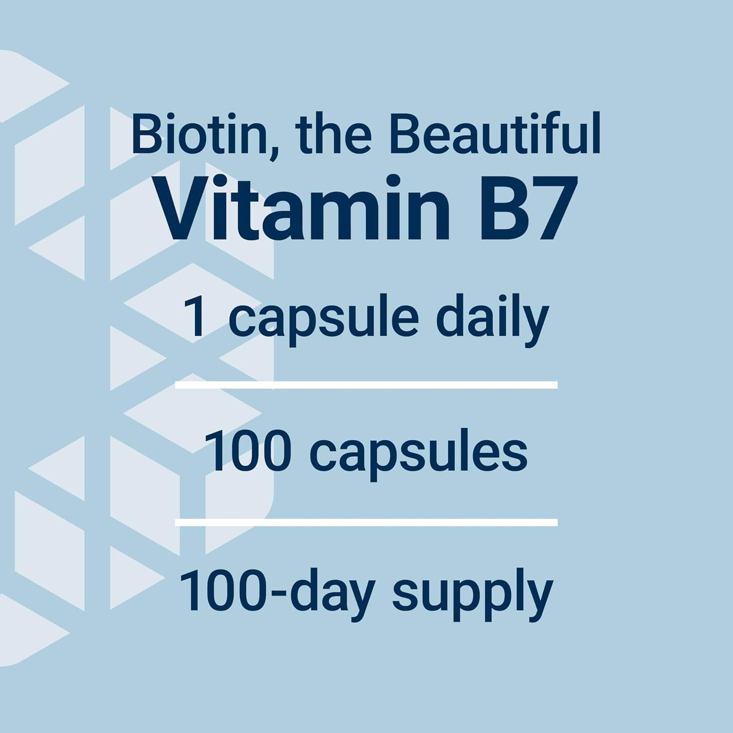 Biotin 600 mcg Vitamin B7 Supplement for Healthy Hair & Nails - Gluten-Free, Non-GMO | 100 Capsules