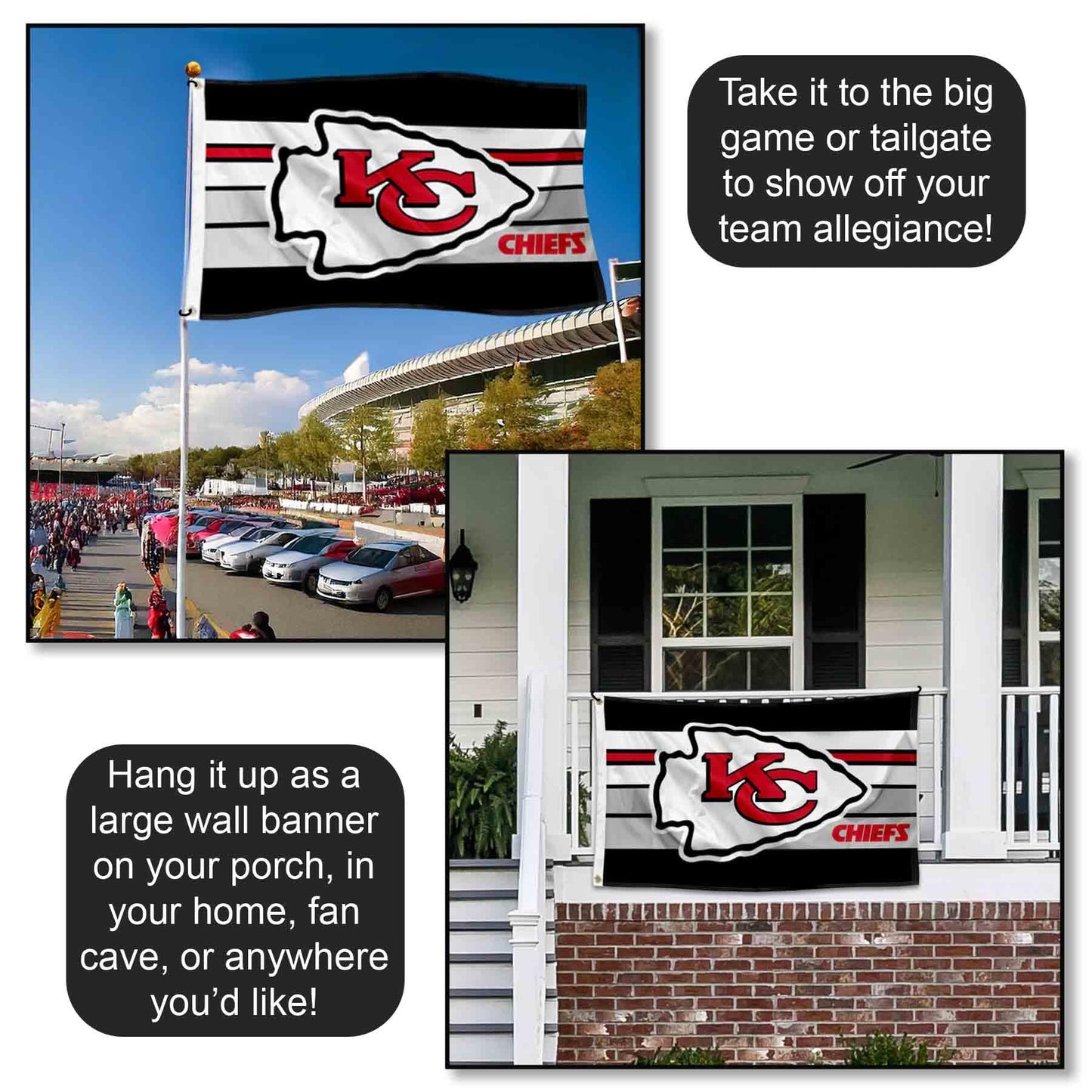 WinCraft Kansas City Chiefs Retro Stripes Large 3x5 Flag