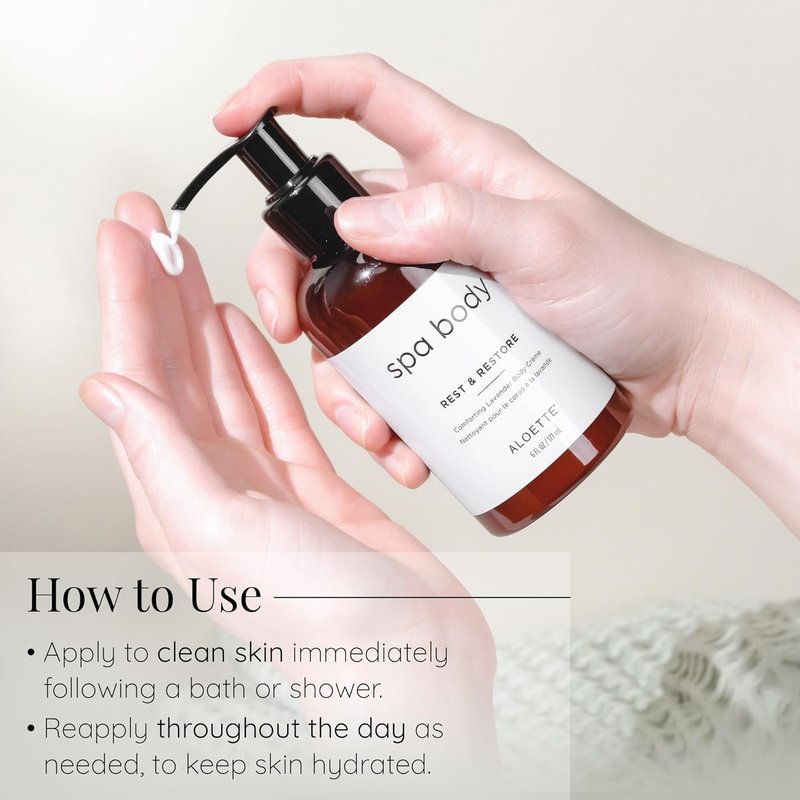 Aloette Lavender Body Cream - Niacinamide-Infused Moisturizer for Dry Skin | Shea Butter & Aloe Vera, 8 oz