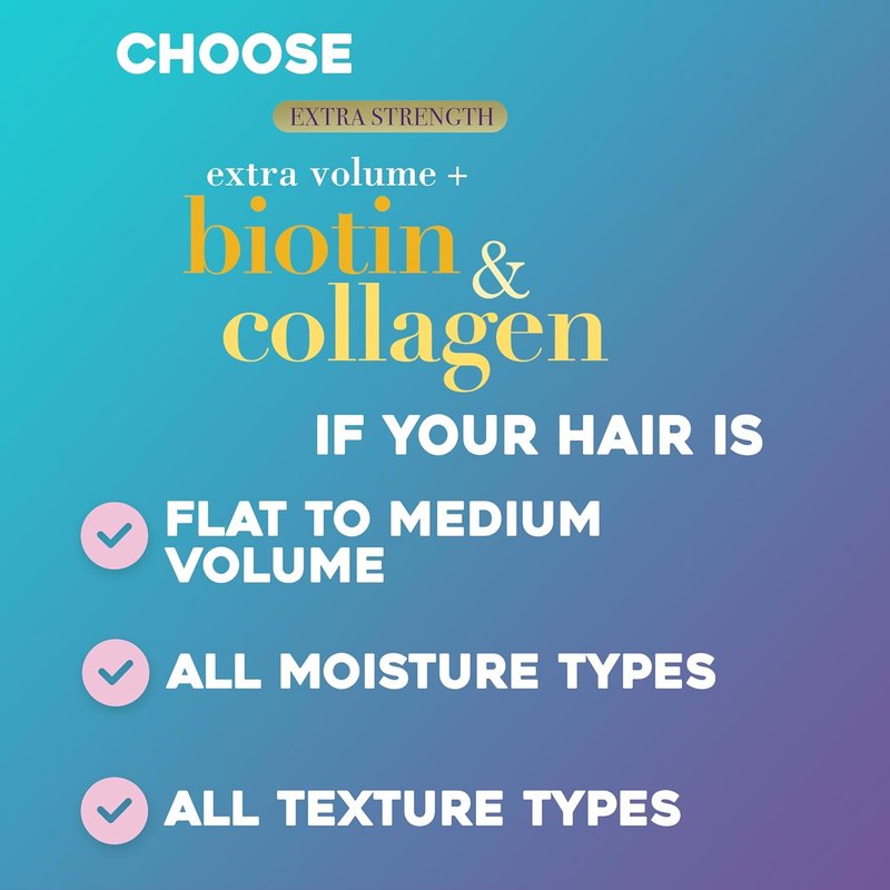 OGX Biotin & Collagen Volumizing Shampoo - Extra Strength for Thicker, Fuller Hair | 25.4 fl oz