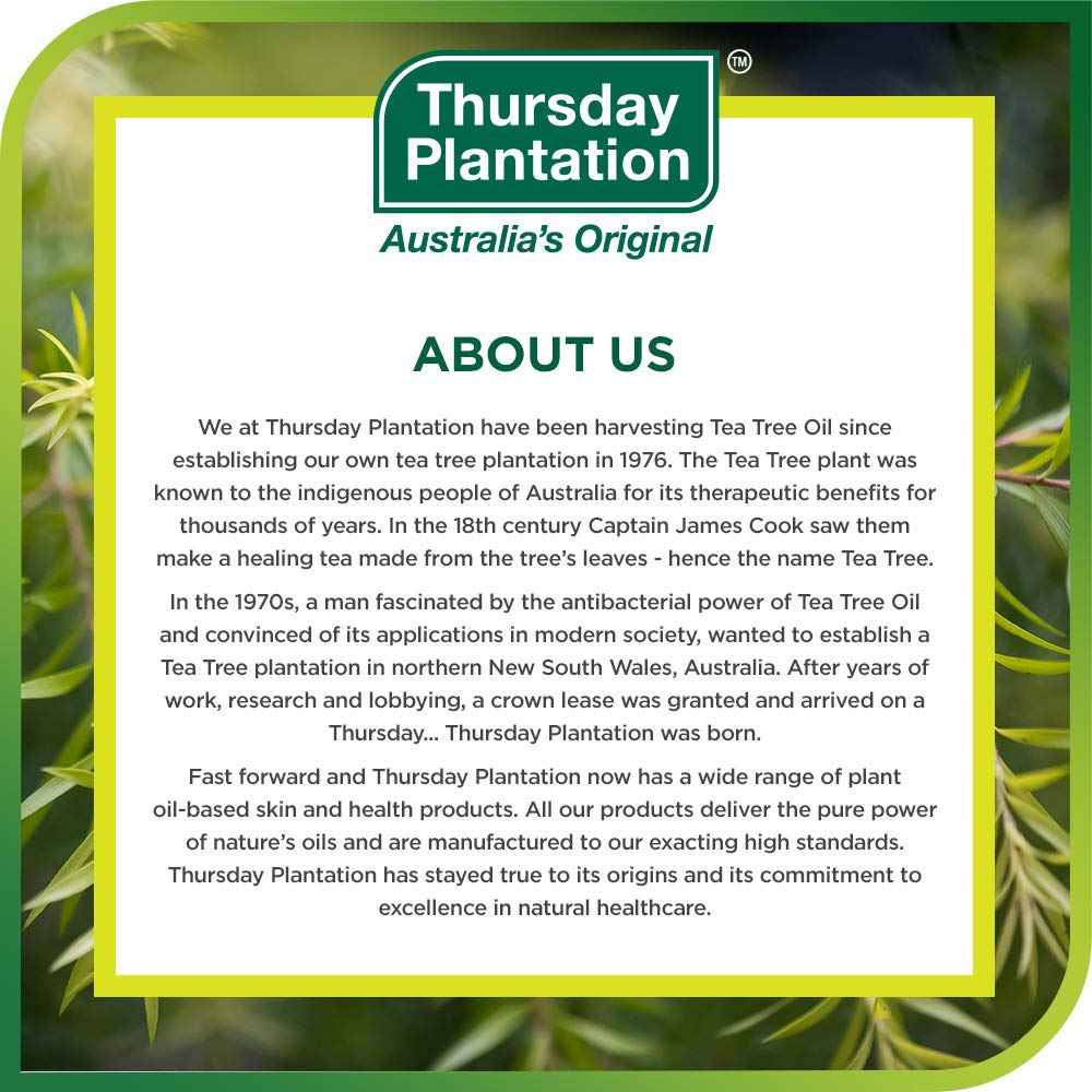 Thursday Plantation 100% Pure Australian Tea Tree Oil – 1.7 fl oz (50ml) – Natural Essential Oil – Cleanses and Purifies Skin – Made in Australia